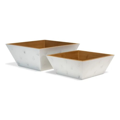 Set X2  Ensaladeras Home Concept Speckle Blanco 251643w P Blanco