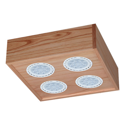 Plafon Modulo Madera 4 Luces Cuadrado Paraiso Para Ar111 Cx