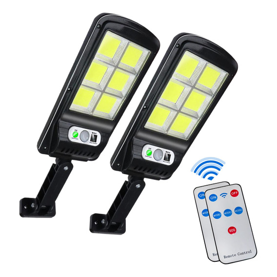 Lámpara Solar Exterior Luz Jardín Led Con Controlador 2 Pcs