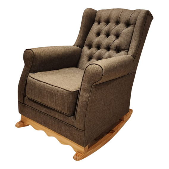 Sillon Mecedor De Lino C/ Capitone Ideal Amamantar Descansar