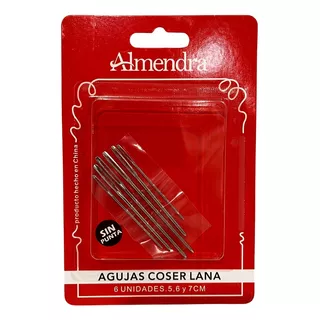 Agujas De Coser Lana Surtidas Sin Punta - Almendra X 6 Unid