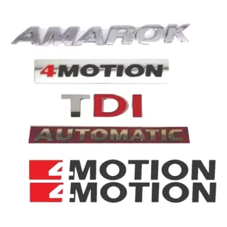 Kit Emblema Amarok+tdi+automatic+4motion+2 Adesivos 6 Peças