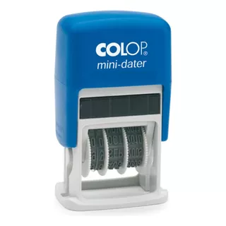 Sellos Fechador Autoentintable Colop Mini Dater S120 2x0.4cm Color Del Exterior Azul