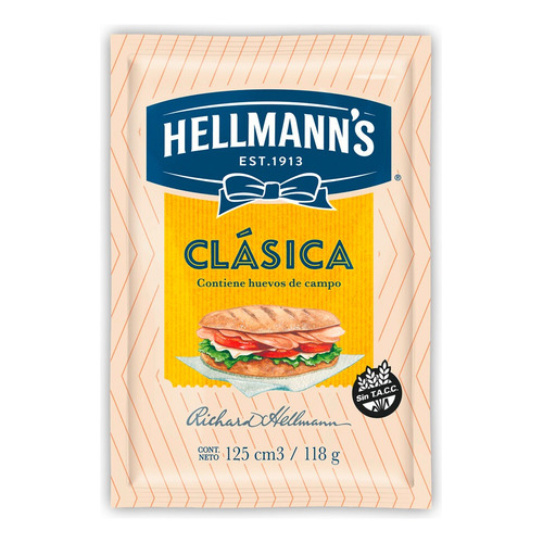 Mayonesa Hellmann's Clásica en sachet 118 g