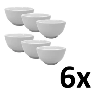 6 Tigela Cumbuca Japonesa Bowl 440ml Porcelana Açai Caldo Cor Branco