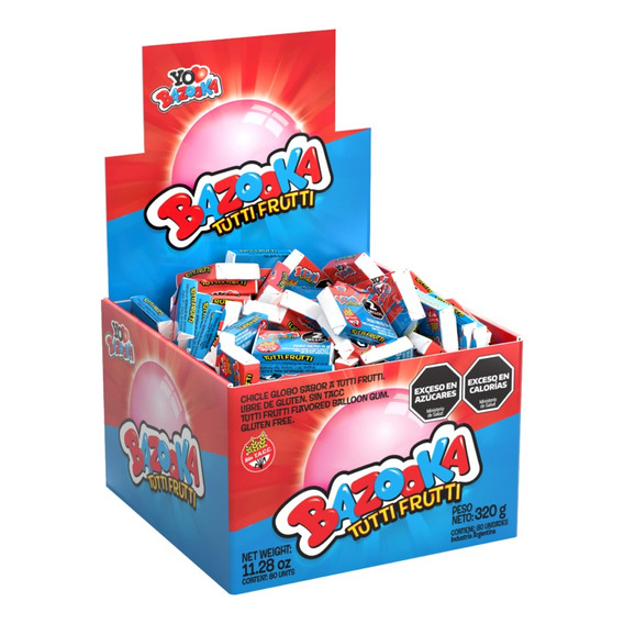 Chicle Bazooka Tutti Frutti - Caja X 80 Un