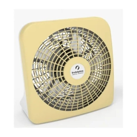 Ventilador de piso Indelplas DECO IV D12 amarillo con 5 palas color  blanco de  plástico, 12" de diámetro 220 V