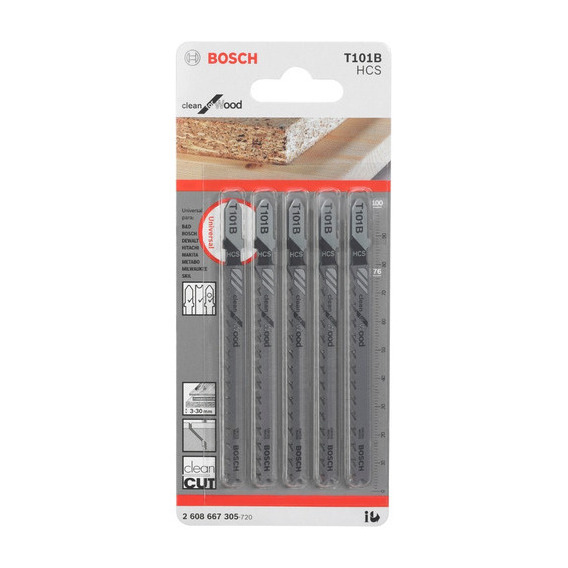 Hoja De Sierra Caladora X 5 Unidades Bosch T101b Para Madera