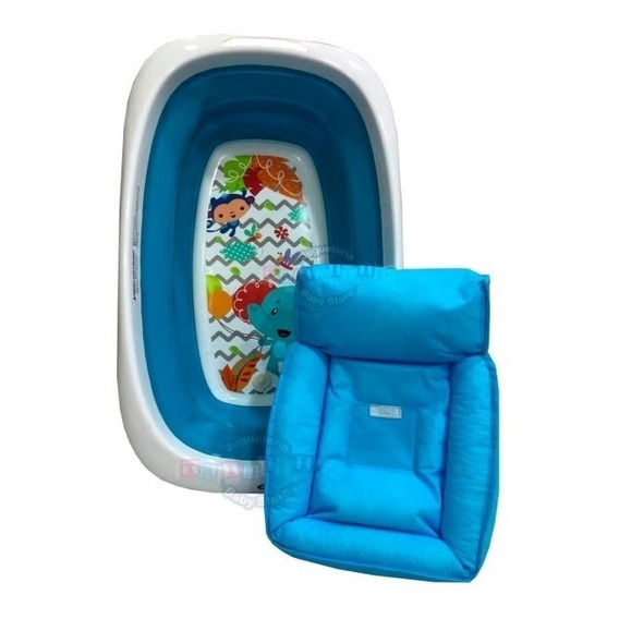  Bañera Plegable De Baño Bebe Estampada Y Colchón Floating 