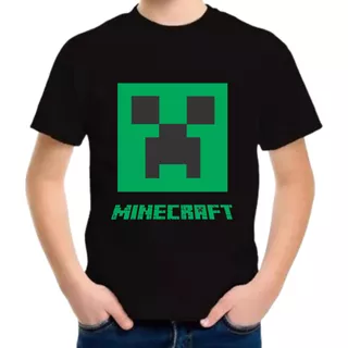 Franelas Minecraft Gamer Niños Y Adultos Algodón Estampadas