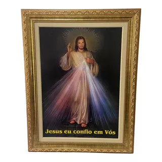 Quadro Jesus Misericordioso Resinado 66x76cm P/ Sala Cozinha