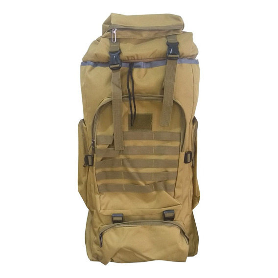 Mochila Para Camping Trekking Outdoor Tm Camel Marron De 75l Color Marrón Claro Diseño De La Tela Liso