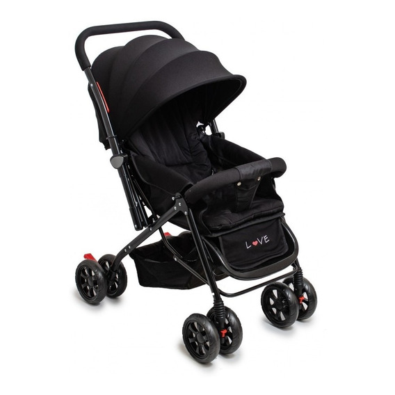 Cochecito de paseo Love 172 negro 01 con chasis color negro