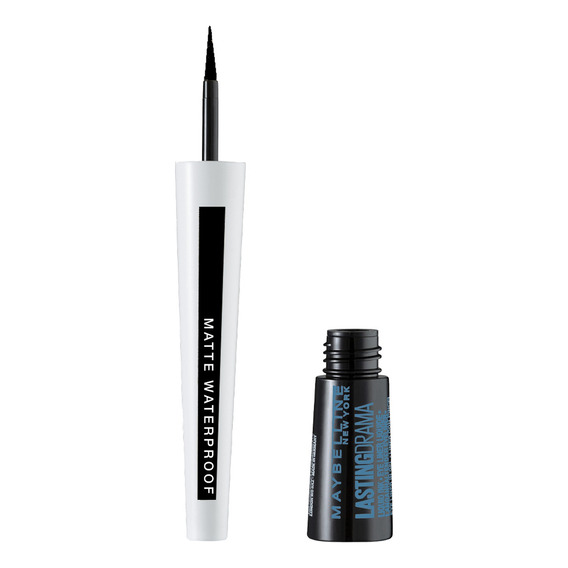 Delineador De Ojos Líquido Maybelline Lasting Drama Wtp Color Negro Efecto Mate