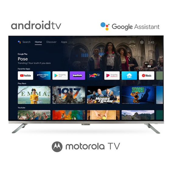 Smart Tv Motorola Android Tv 43 Fullhd + Hdr + Comando De Voz + Bluetooth