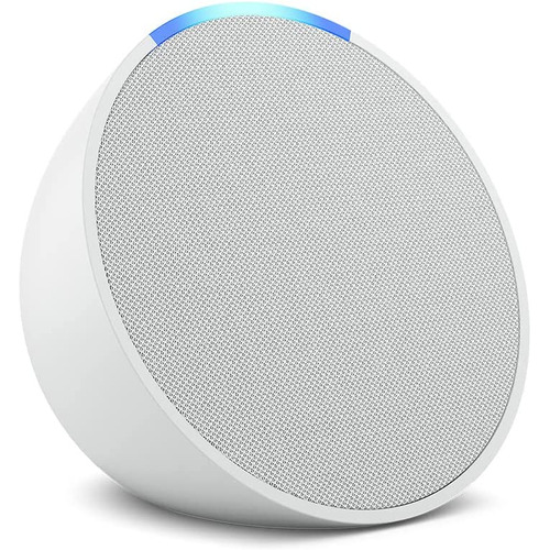 Amazon Echo Pop C2H4R9 con asistente virtual Alexa, pantalla integrada de 8" color glacier white 110V/220V