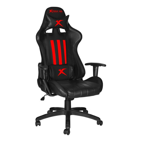 Silla de escritorio Xtrike Me GC-905 gamer ergonómica  negra y roja con tapizado de cuero sintético