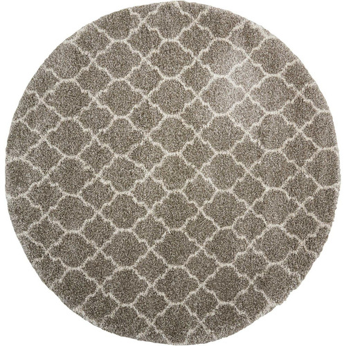 Tapete Decorativo Gris, Redondo Estilo Bohemio De 8 Pies