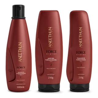 Kit Aneethun Force System Shampoo +máscara +finalizador 250g