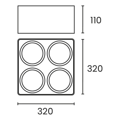 Plafon Cardanico 4 Luces Vancouver Blanco Apto Led Ar111