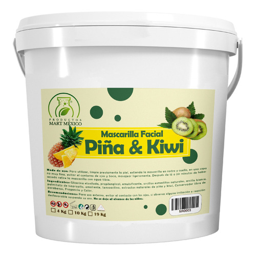 Mascarilla Piña Y Kiwi Reafirmante (4 Kilos) ! Tipo de piel Piel Normal a Piel Mixta