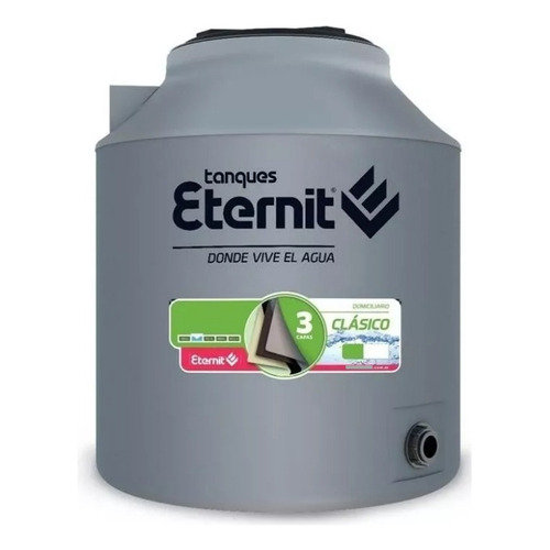 Tanque De Agua Eternit Tricapa Intemperie 300 Litros Color Gris