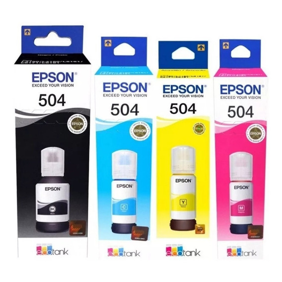 Tintas Epson T504 Originales L4150 L4160 L6161 L6171 Pack 4u