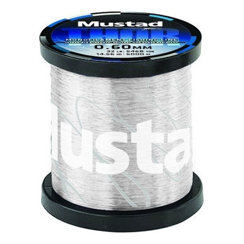 Bobina Nylon Mustad Thor 0,25 Mm X 5000 Metros Monofilamento Color Natural