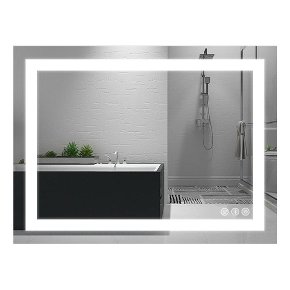 Espejo Luz Led De Baño Táctil Lujo Bluetooth Antivaho 60x80