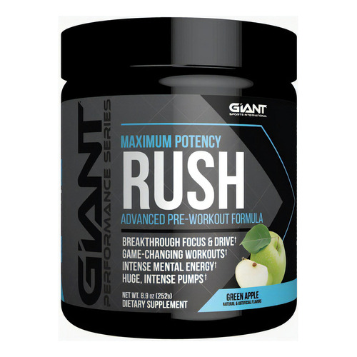 Rush Pre Work Giant Sports 252 Grs Sabor Green Apple