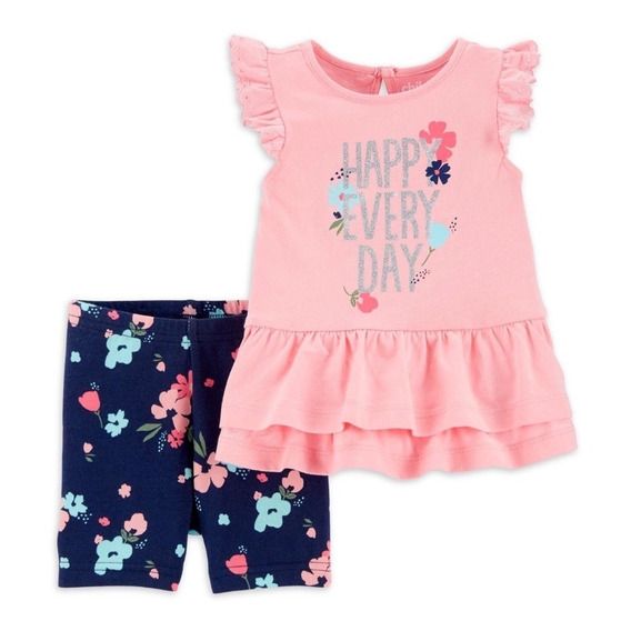 Carters Conjunto Bebe Niña 2 Piezas Short + Blusa Original