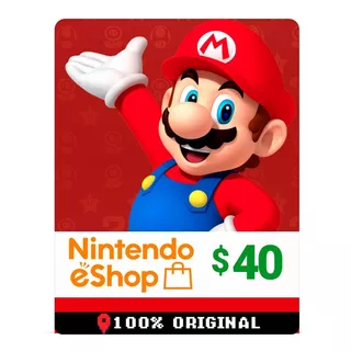 Cartão Nintendo Switch 3ds Wii U Eshop Card Usa $40 Dólares