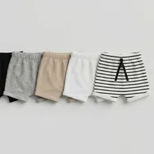 Kit 3 Shorts Bebê Menino Recém Nascido Algodão Minimalista