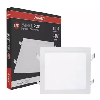 Kit 5 Painel Luminaria Embutir Teto Led 24w 30x30 Branco Ava