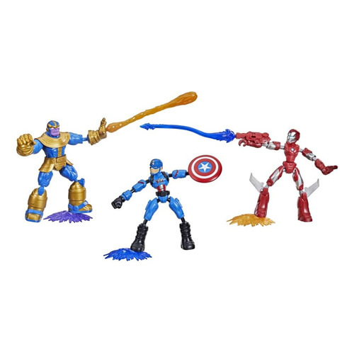 Marvel Avengers Bend And Flex 3 Figuras Accesorios Avengers