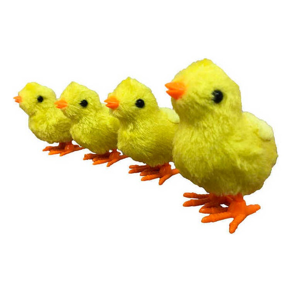 12 Unidades Pollo Pollito Juguete Cuerda Niños Bebes Peluche