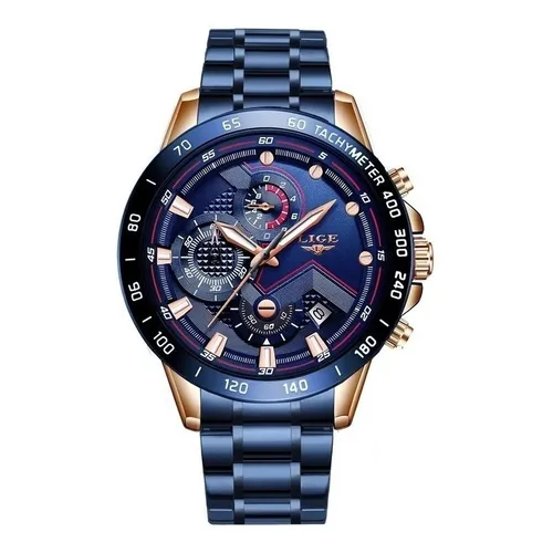 Reloj pulsera Lige 9982 de cuerpo color oro rosa anal gico para