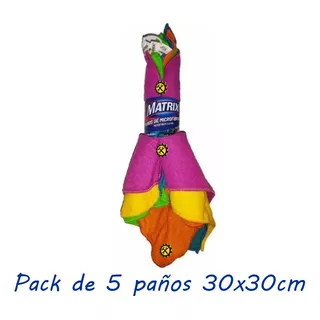 Pañitos Para Cocina Microfibra 30x30 Pack De 5 Matrix