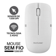 Mouse Sem Fio Lite 2.4ghz 1200 Dpi Usb Branco Multilaser