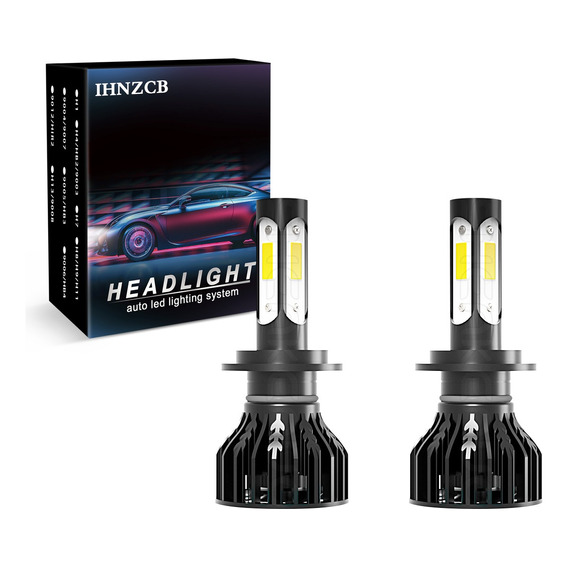 4 Lados, 1 Par , H7 6000k Kit De Faros Led Luz Alta Y Baja