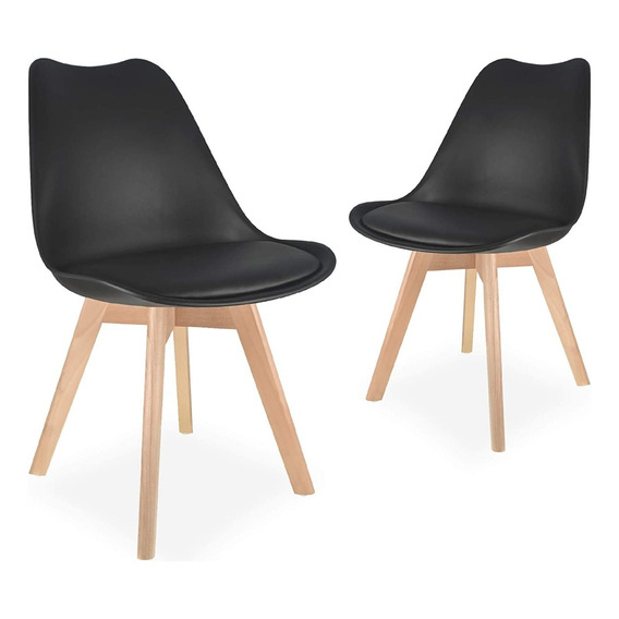 Silla Eames Blanca Reforzada Acolchonad De La Mejor Calidad Estructura De La Silla Negro