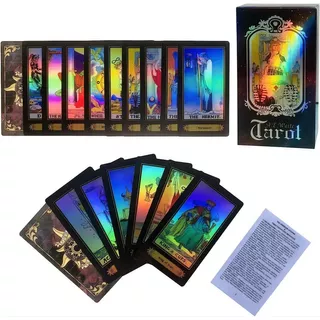 Cartas De Tarot Holográficas Brillantes Profecía Adivinación