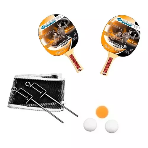 Set Paleta Raqueta Ping Pong + 3 pelotas - mango color