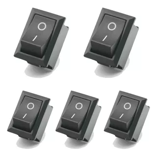 5 Botão Chaves Liga Desliga Tic Tac Preta Mini Tech One