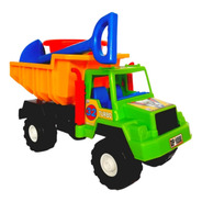 Camión Tolva Juguete Didactico Niños Con Balde Y Pala Verde
