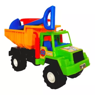 Camión Tolva Juguete Didactico Niños Con Balde Y Pala Verde