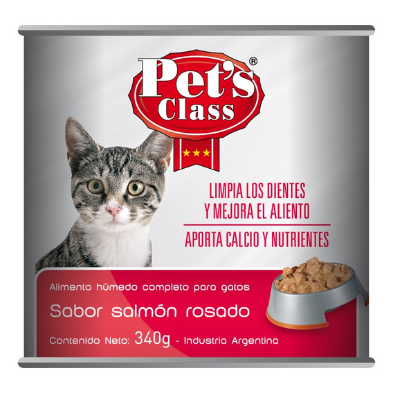 Alimento Humedo Gato Adulto Salmon Rosado 340gr Pet's Class