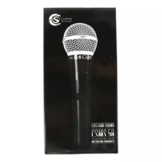 Microfone Com Fio Cardióide Custom Sound Csms58 Dinâmico Cor Preto