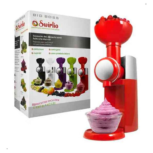 Máquina de helados Big Boss Swirlio capacidad de 3L  roja 120V