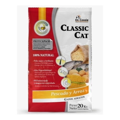 Alimento Dr. Cossia Classic Cat para gato adulto sabor pescado y arroz en bolsa de 20 kg